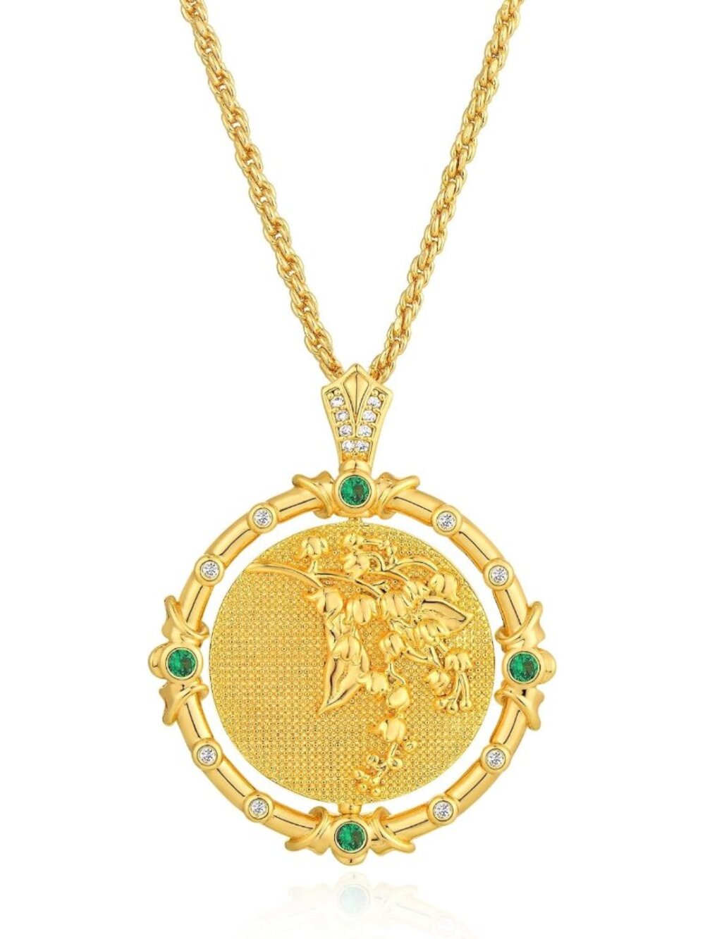 Dainty Gold Birth Flower Necklace with Birthstone | Personalized 14K Plated